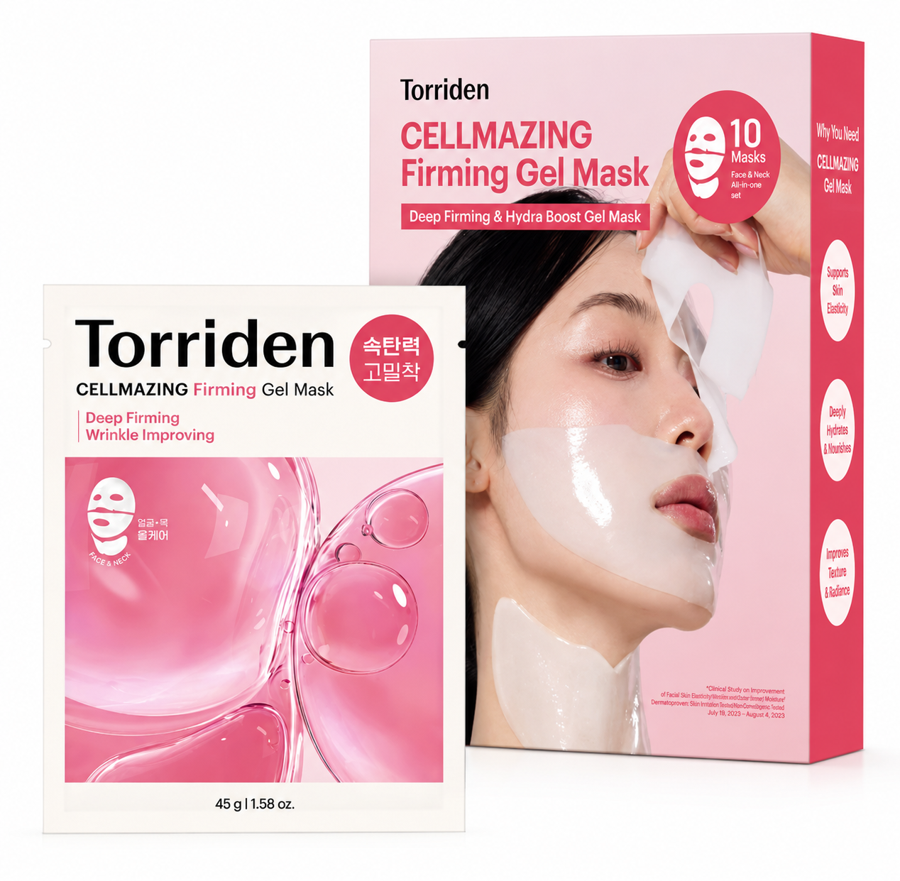 Máscara em Gel Firmadora Torriden Cellmazing, pacote com 10 unidades