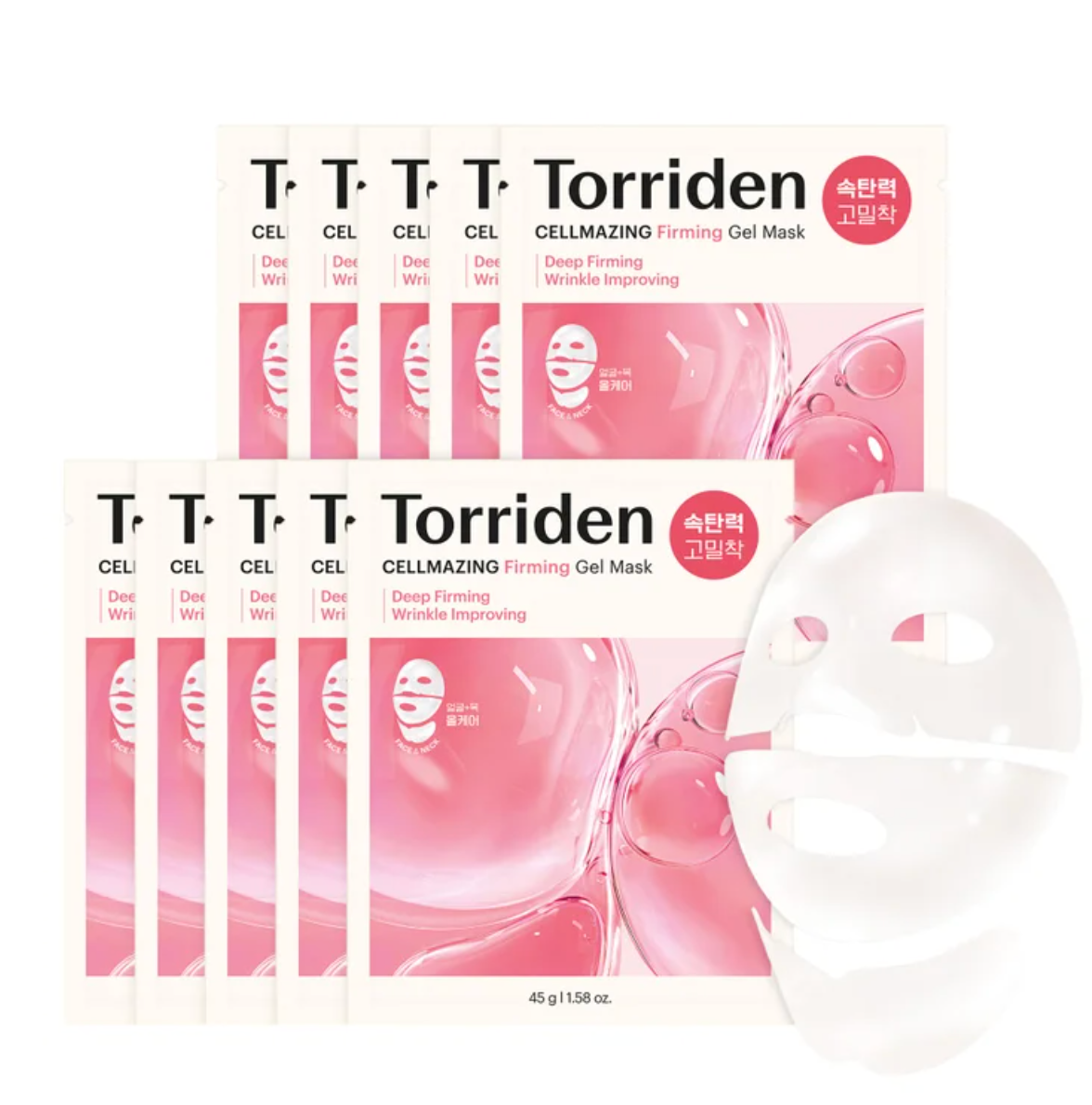 Máscara em Gel Firmadora Torriden Cellmazing, pacote com 10 unidades